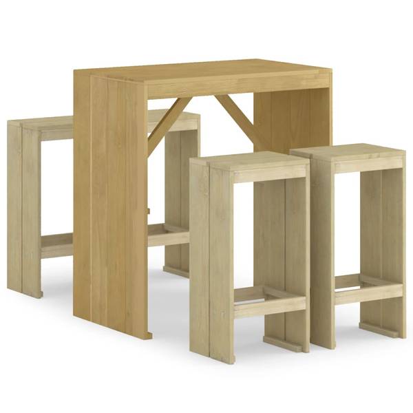 Garten Bar Set (5-teilig) 3096634 Braun - Kiefer - 60 x 110 x 100 cm