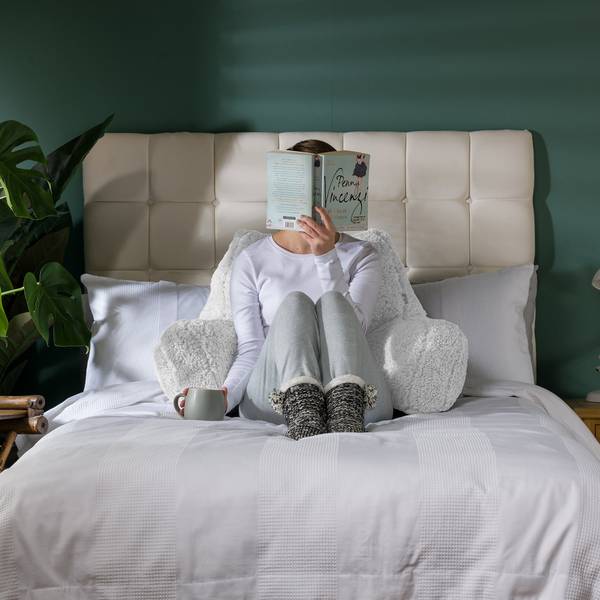 Lesekissen Teddybär 2er Set Weiß - Textil - 74 x 47 x 63 cm