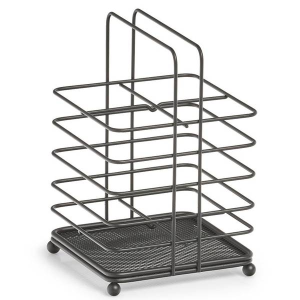 Utensilienhalter, Metall, schwarz Schwarz - Metall - 12 x 18 x 12 cm