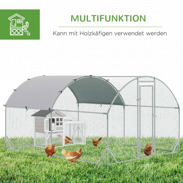 Hühnerstall BB7137 Silber - Metall - 38 x 18 x 195 cm