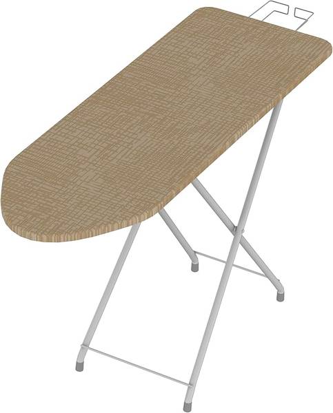 Strijkplank Ballade wit - roestvrij staal - 40 x 7-88 x 126 cm