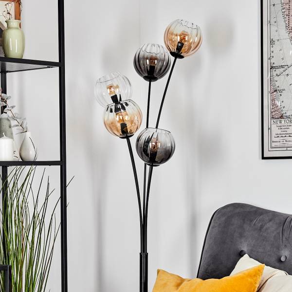 Stehlampe Cesaro Grau - Gelb - Metall - 35 x 55 x 98 cm