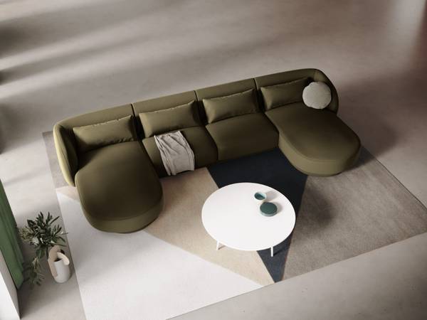 Panoramasofa TULUM Grün - Textil - 330 x 70 x 156 cm
