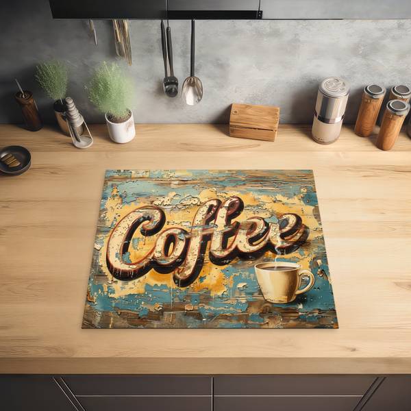HERDABDECKPLATTE Kaffee Vinyl - 58 x 51 x 1 cm