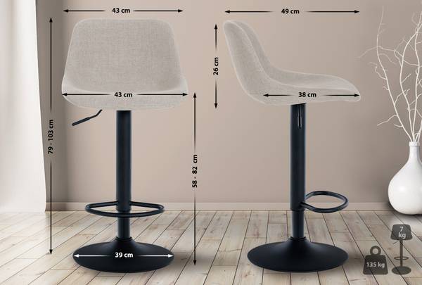 Barkruk Loft crèmewit