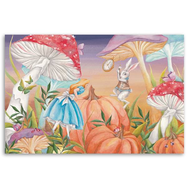 Wandbild die kleine alice im wunderland 100 x 70 cm
