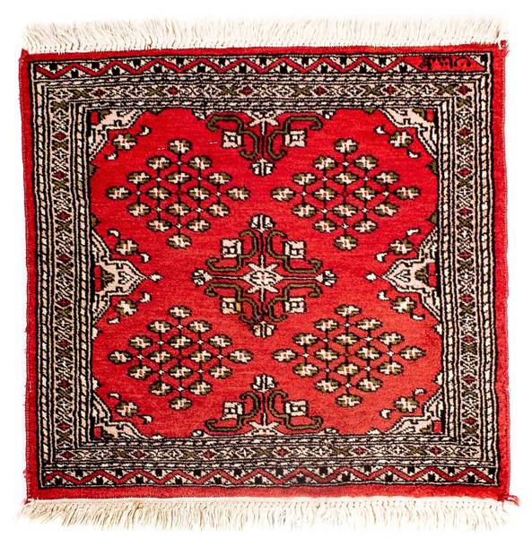 Handgeknüpft Kurzflorteppiche Rot - Wolle - 62 x 1 x 63 cm