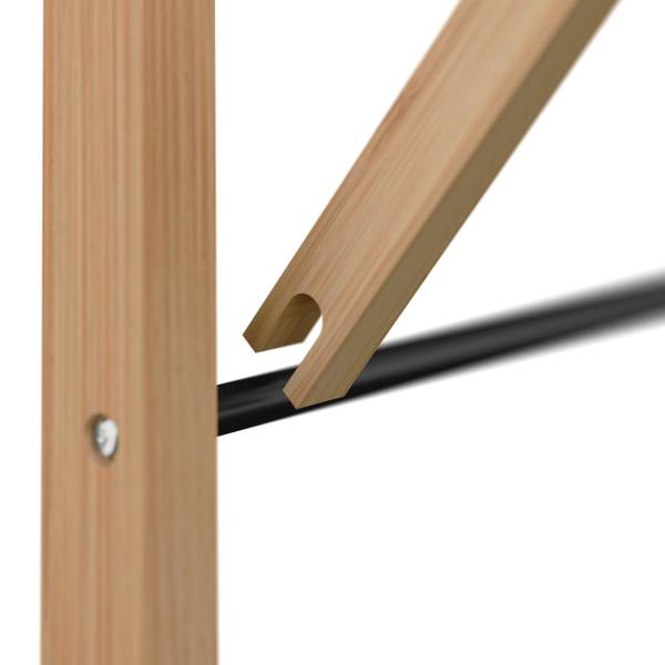 Wanddroogrek uitschuifbaar bamboe zwart - lichtbruin