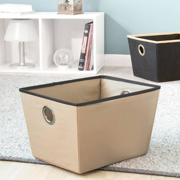 Ösenkorb 21275 Beige - Webstoff - 28 x 22 x 35 cm