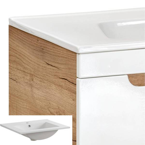 Badmöbel-Set LUTON-56-471 4er-Set Weiß - Holzwerkstoff - 110 x 200 x 46 cm