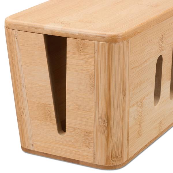 Kabelbox aus Bambus Braun - Nylon - Polyester - 44 x 17 x 16 cm