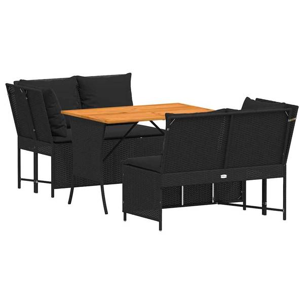 Garten-Lounge-Set 3044381-6 (3-teilig) Schwarz