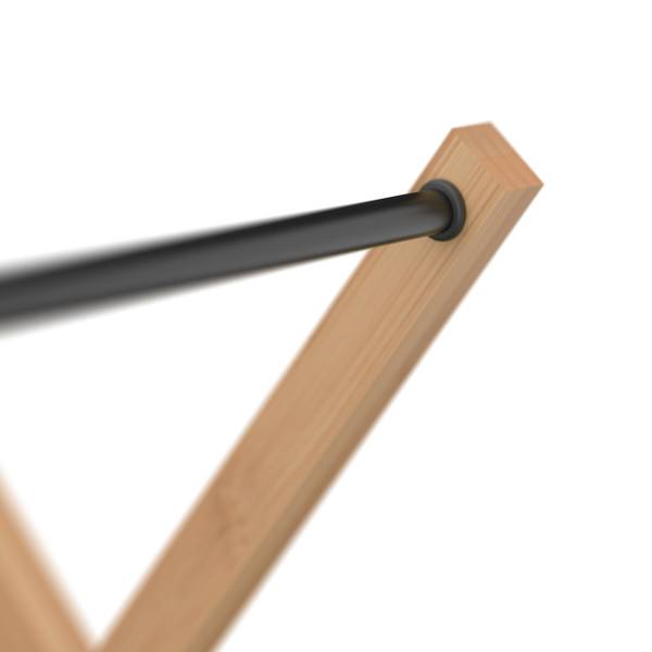 Wanddroogrek uitschuifbaar bamboe zwart - lichtbruin