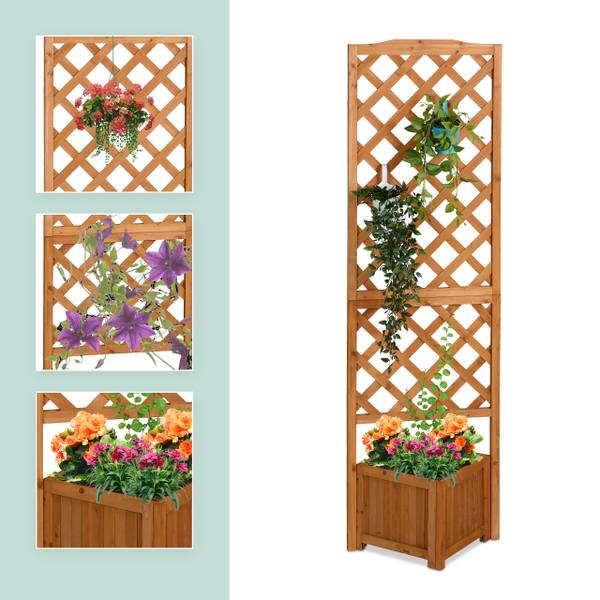 Jardinière avec treillis Marron clair