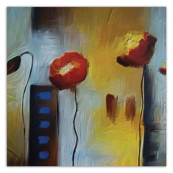 Wandbild zwei mohnblumen 50 x 50 cm