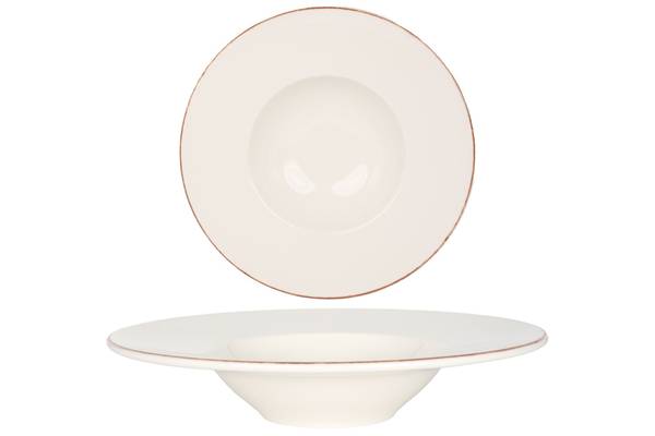 Pasta Teller Retro  2er set Weiß - Porzellan - 28 x 2 x 28 cm