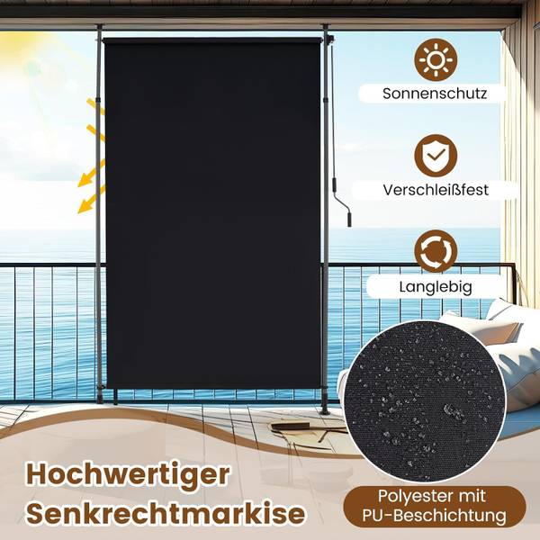 Markise ZB34651 Schwarz - Metall - 150 x 310 x 150 cm