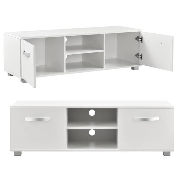 Meuble TV Laugar Blanc - Bois manufacturé - 40 x 38 x 120 cm