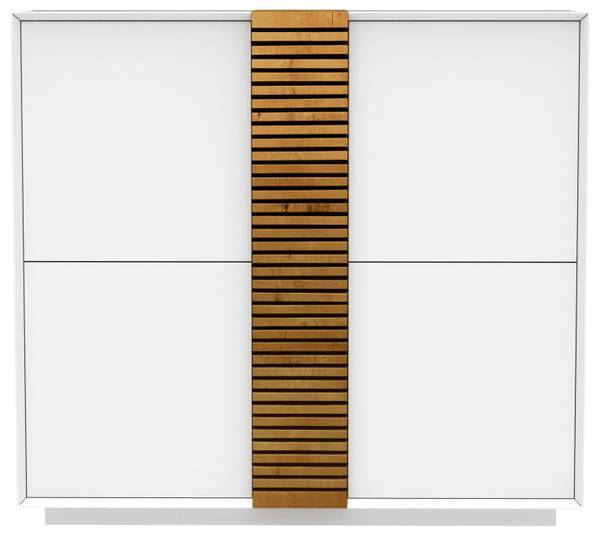 Highboard GIOVANNI Braun - Weiß - Holzwerkstoff - Holz teilmassiv - 120 x 123 x 40 cm