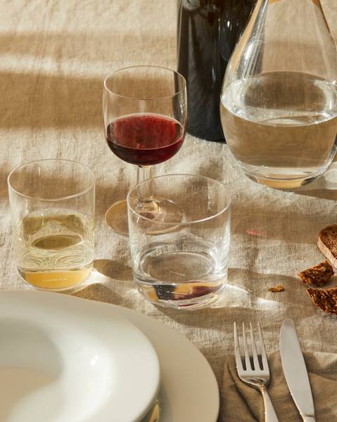 Weißes Weinglas Glass Family 4er Set Naturfaser - 2 x 9 x 1 cm