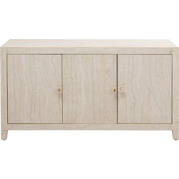Sideboard Travertino Beige - Messing - 140 x 77 x 45 cm