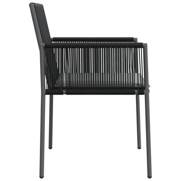 Gartenstuhl 364102 2er Set Schwarz - Polyrattan - 54 x 83 x 60 cm