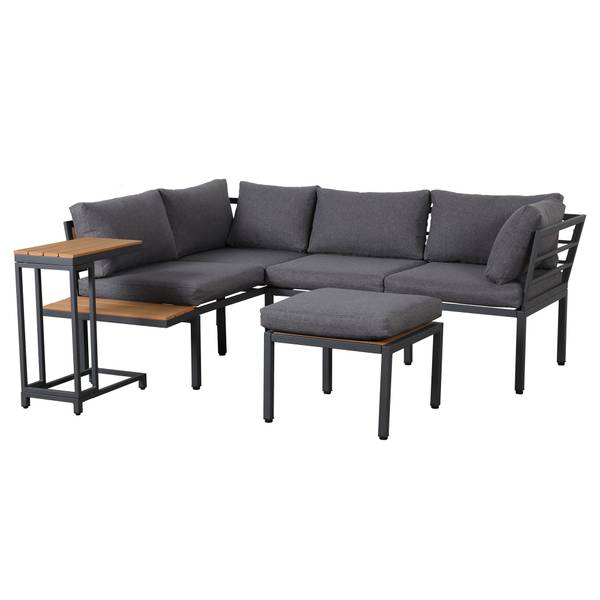 Gartenmöbel-Set MorandiEve Grau - Polyester - 144 x 66 x 190 cm