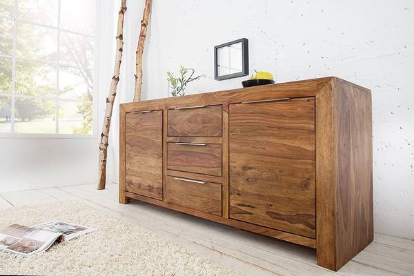 Sideboard PURE Braun - Sheesham - 135 x 70 x 43 cm