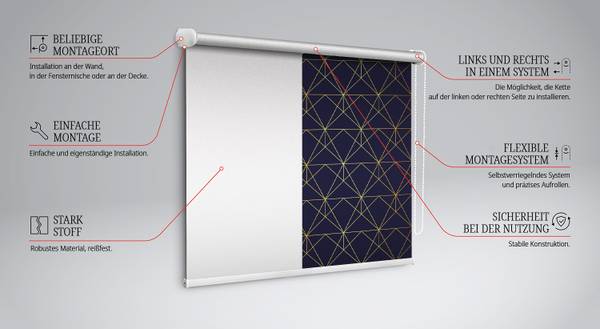 Verdunkelungsrollo VECTO 60 x 140 cm
