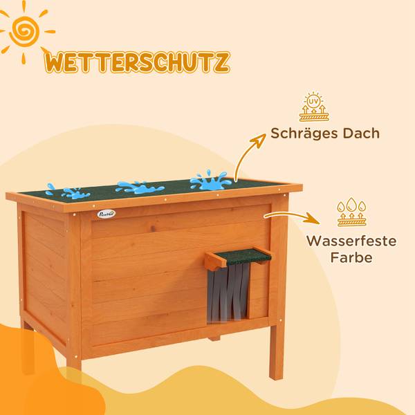 Katzenhaus CP65 Orange - Holzwerkstoff - 69 x 69 x 85 cm
