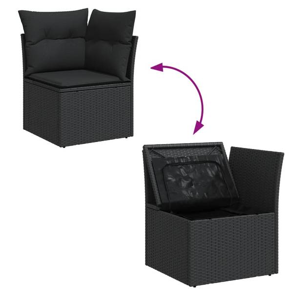Salon de jardin 3035659-1 lot de 8 Noir