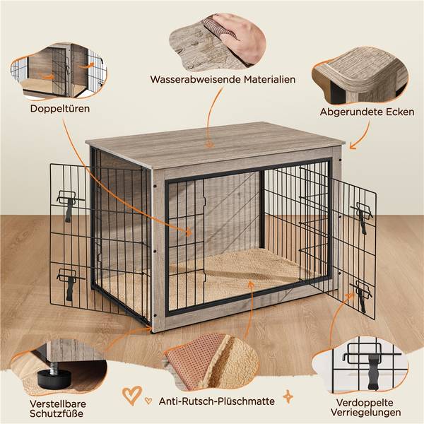 Hundetransportbox ARJ25 Grau - Metall - 65 x 68 x 96 cm