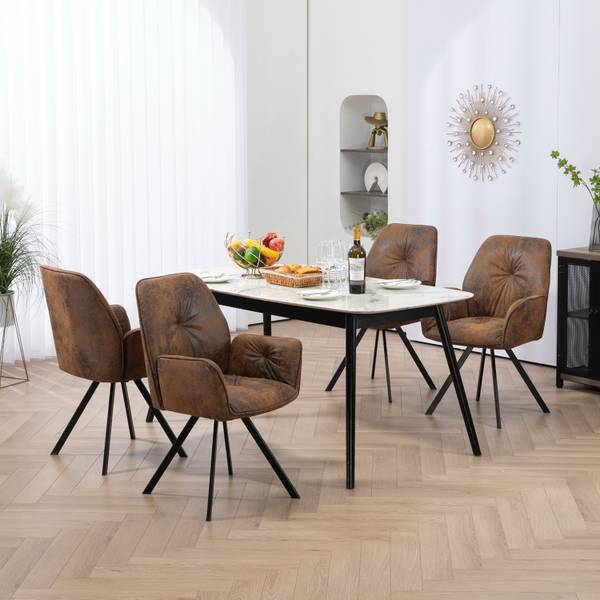 Esszimmerstühlen CALF (2er-Set) Braun - Strukturstoff - 60 x 83 x 60 cm