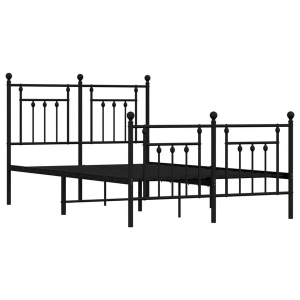 Bettgestell mit Kopf und Fußteil X709 Schwarz - 125 x 207 cm