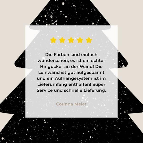 LEINWANDBILD Weihnachtsbaum Schwarz - Baumwollstoff - 20 x 20 x 2 cm