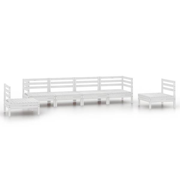 Garten-Lounge-Set 3010483 (6-teilig) Weiß - Kiefer - 64 x 63 x 64 cm