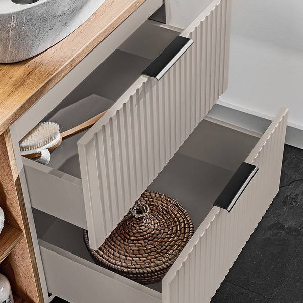 Badmöbel-Set ADELAIDE-56-54 2er-Set Beige - Holzwerkstoff - 60 x 200 x 47 cm