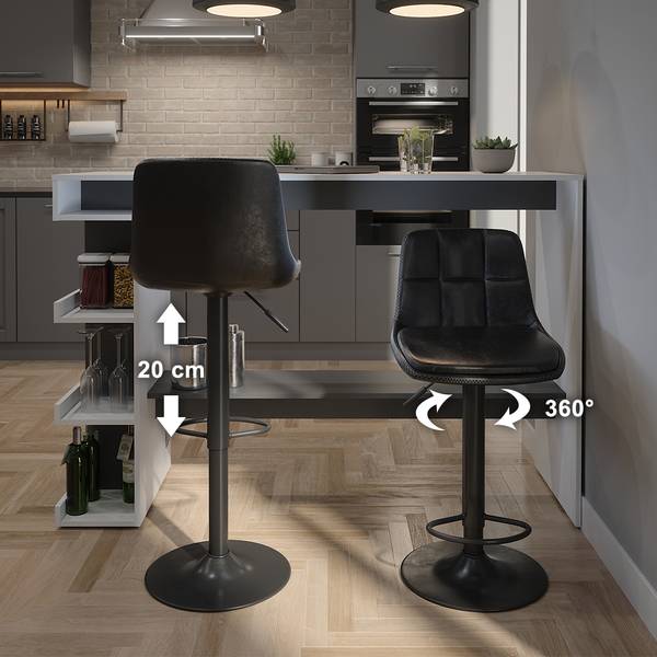Barhocker 2er Set Sena 59824 2er Set Schwarz
