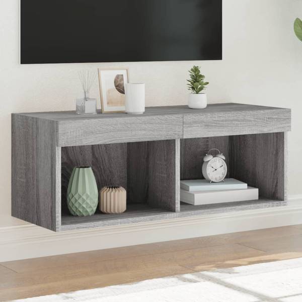 TV-Schrank mit LED-Leuchten D611 Grau