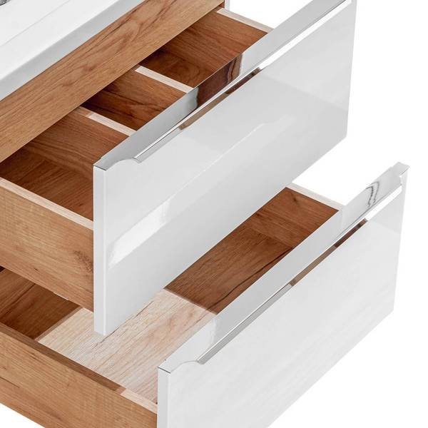 Waschbeckenschrank TOSKANA-56-566 Weiß - Holzwerkstoff - 141 x 60 x 46 cm