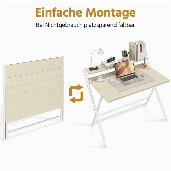 Computertisch ARJ41 Beige - Metall - 61 x 90 x 107 cm