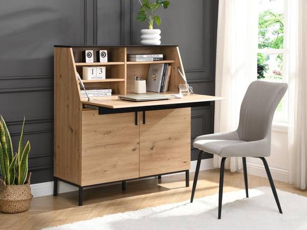 Sekretär MALEDA Beige - Holz teilmassiv - 100 x 115 x 40 cm