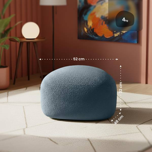 Sitzhocker Alfrisa Grau - Textil - 52 x 32 x 48 cm