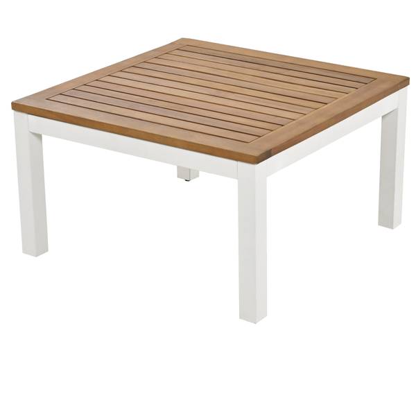 Gartenlounge-Set WoodyMetal Ⅳ+ Beige - Metall - Kunststoff - Massivholz - 60 x 66 x 145 cm
