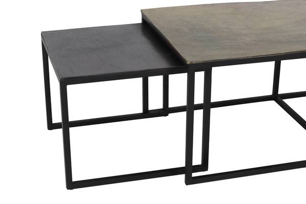 Couchtisch KUMALU 3-er Set Braun - Metall - 60 x 45 x 120 cm