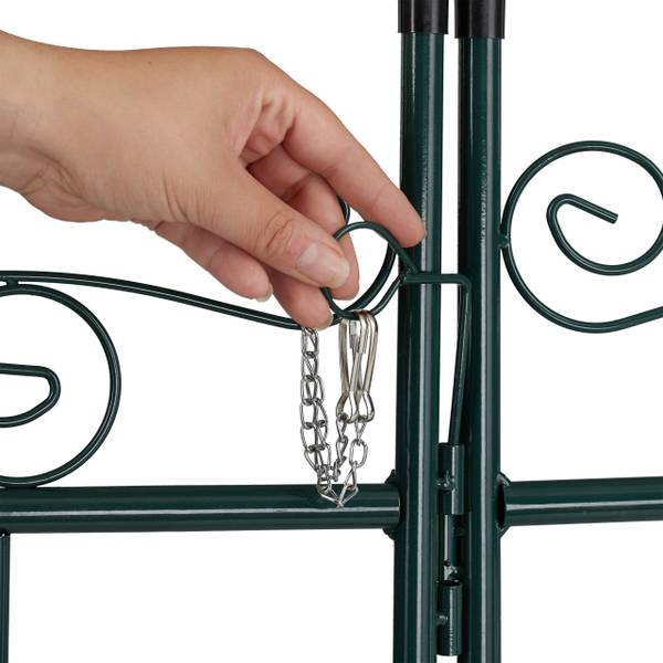 Arche de rosiers avec porte Vert - Fer - 114 x 230 x 37 cm