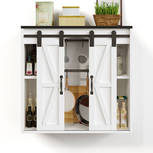 Keukenwandkast OUMUD Ⅰ wit - plaatmateriaal op houtbasis - 31 x 76 x 80 cm