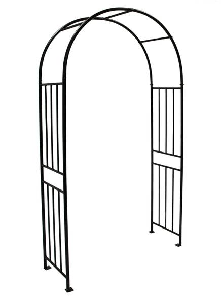Rosenbogen VERSAILLES 220x120cm, Metall Schwarz - Stahl - 120 x 220 x 44 cm