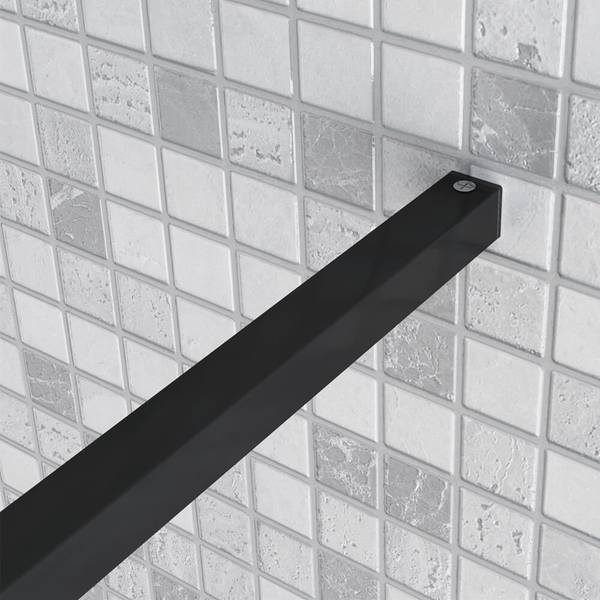 schwarze Duschwand Walk-In Schwarz - Sicherheitsglas - 140 x 200 x 1 cm