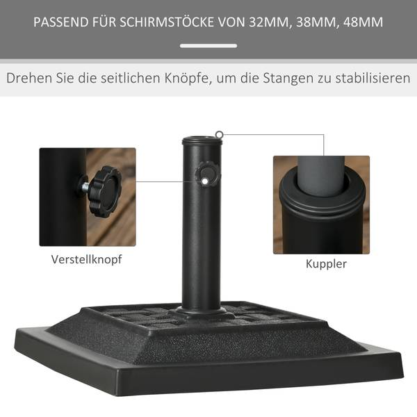 Ständer 84D-229V00BK Schwarz - Metall - 44 x 33 x 44 cm